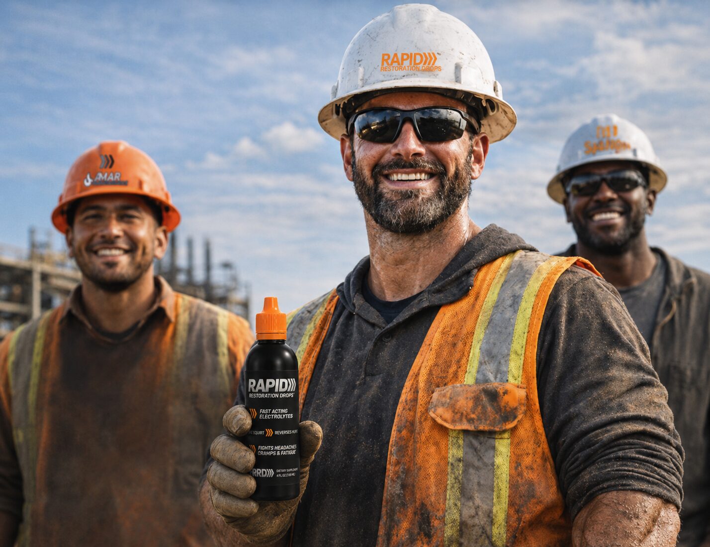 construction guy black bottle
